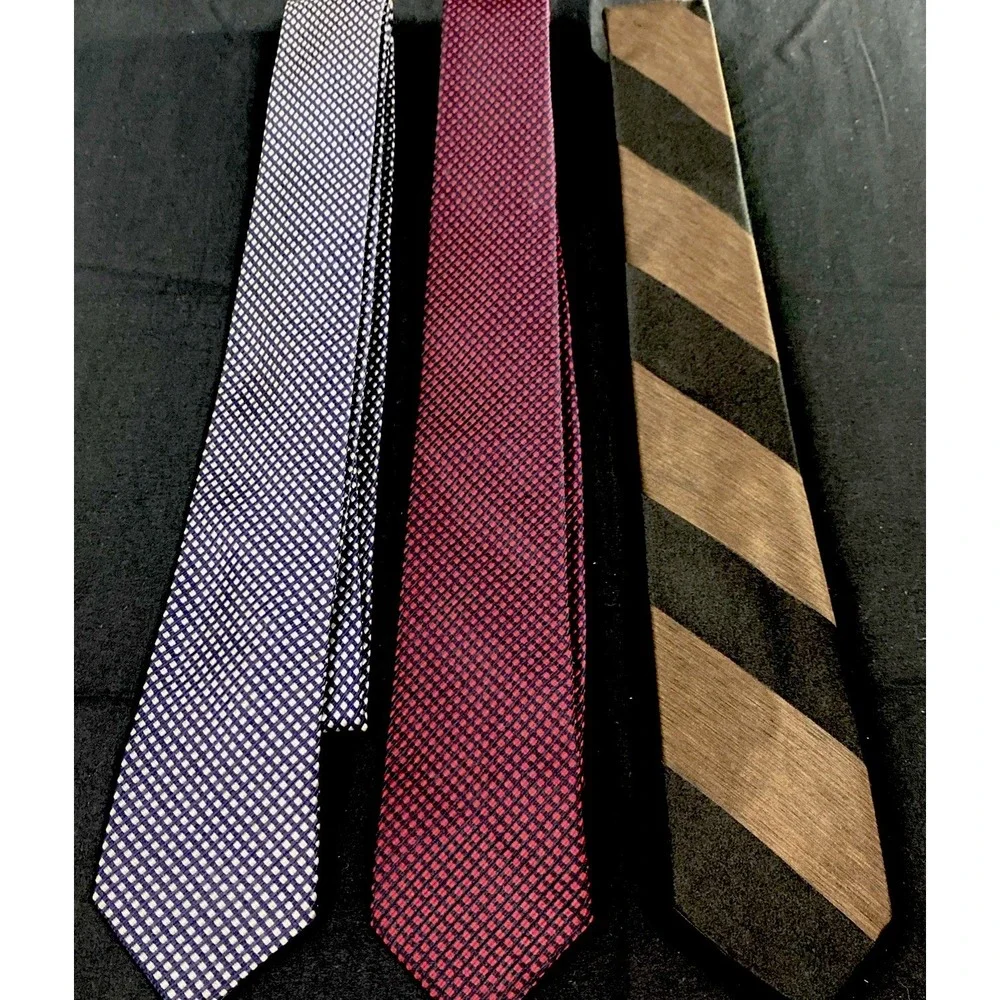 Bond‎ Style Manor 40's 50's Vintage All Silk Tie Lot of 3 NWOT